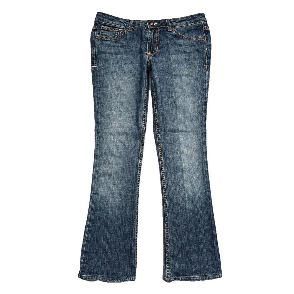 People's Liberation Baby Boot Jeans 25 (28x27.5) Hemmed Embroidered Womens Y2K
